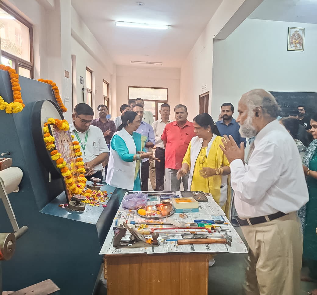 Vishwakarma Puja celebration with tools and machines at PIIT