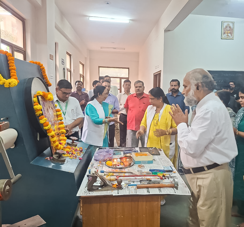 Vishwakarma Puja celebration with tools and machines at PIIT