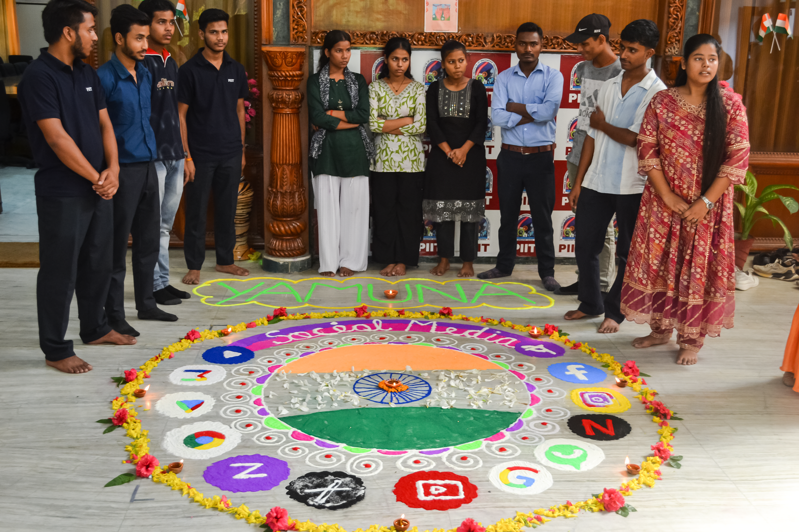 Rangoli Competition designs created by students at PIIT