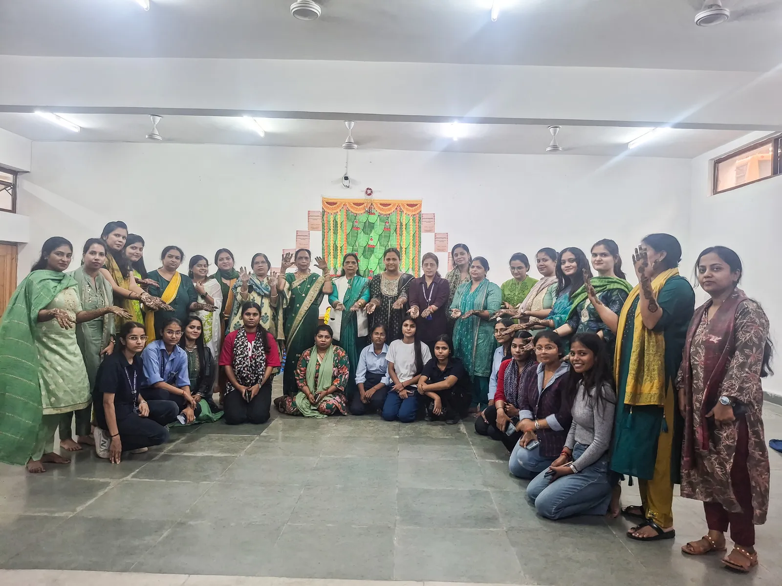 Students participating in Mehndi Competition at PIIT