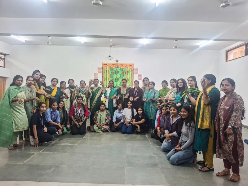 Students participating in Mehndi Competition at PIIT